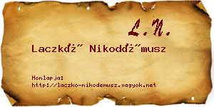 Laczkó Nikodémusz névjegykártya